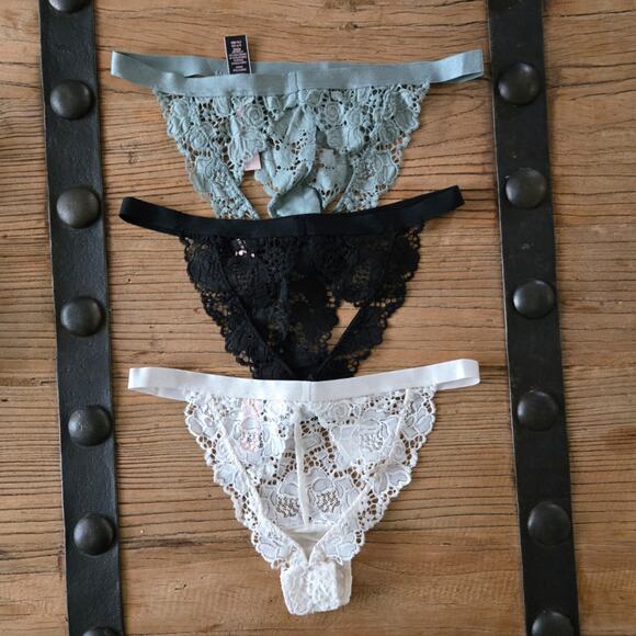 Victoria's Secret Very Sexy Cheekini Peekaboo Lace Panty Bundle sz S New - Picture 1 of 5